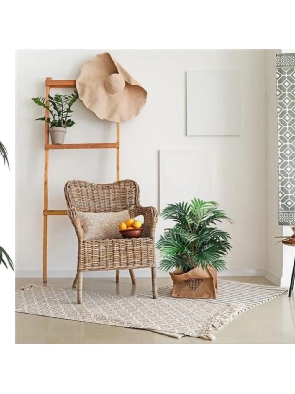 Artificial Palm Plants Leaves Faux Fake Tropical Large Palm Tree Imitation Leaf